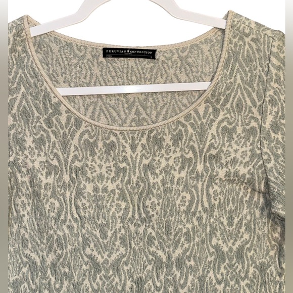 Peruvian Connection‎ Quarter Sleeve Midi Dress 100% Pima Cotton Floral Sz Small - Picture 2 of 6